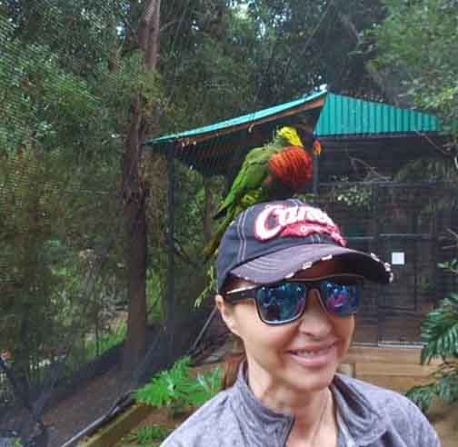 Wendy with a bird