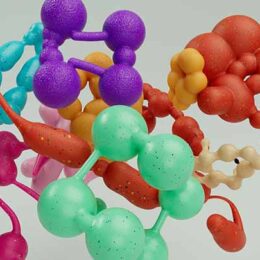Colorful 3D molecular structures of peptides and proteins