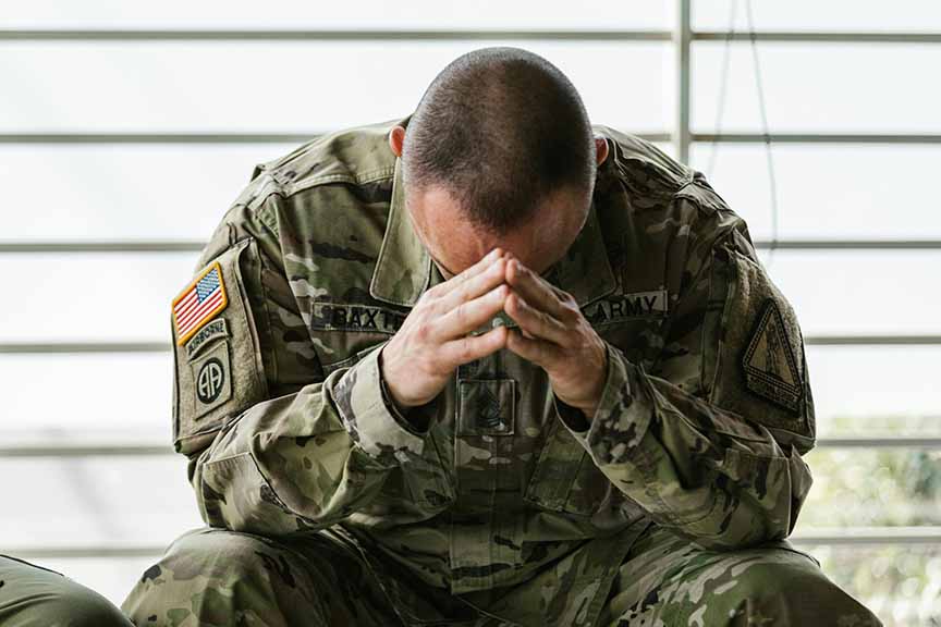 Stressed Military Man