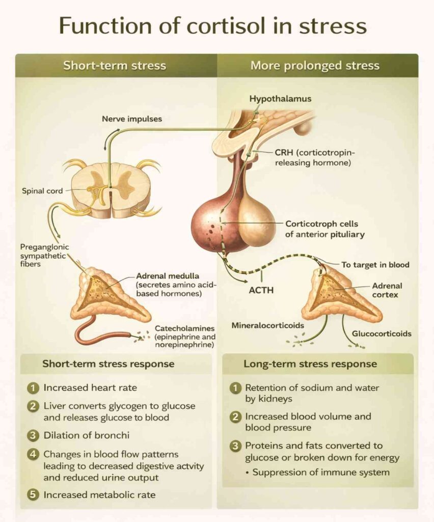 The function of cortisol in stress